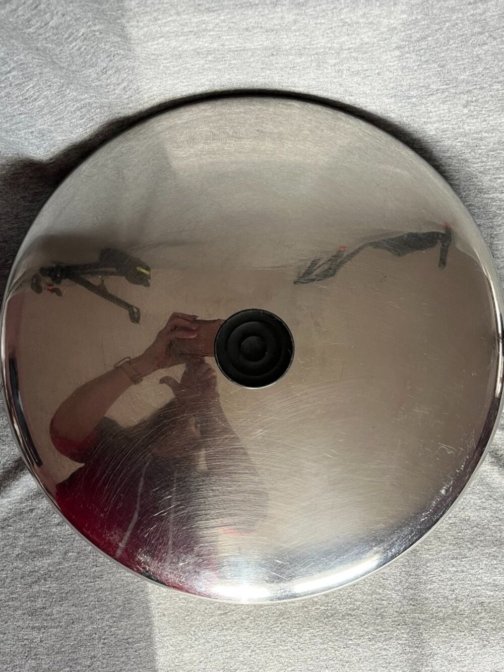 Revere Ware 1801 12 inch Copper Clad Bottom Skillet and Lid, Clinton Ill - Picture 10 of 12
